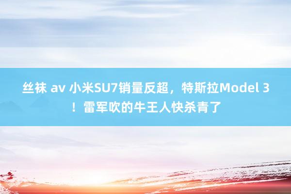 丝袜 av 小米SU7销量反超，特斯拉Model 3！雷军吹的牛王人快杀青了