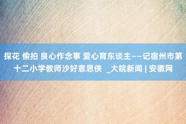 探花 偷拍 良心作念事 爱心育东谈主——记宿州市第十二小学教师沙好意思侠  _大皖新闻 | 安徽网