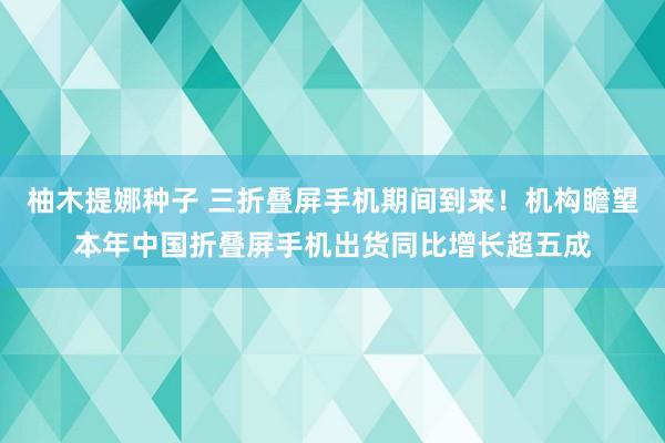 柚木提娜种子 三折叠屏手机期间到来！机构瞻望本年中国折叠屏手机出货同比增长超五成