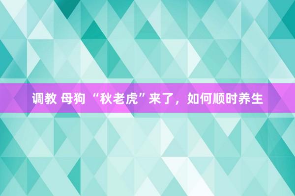 调教 母狗 “秋老虎”来了，如何顺时养生