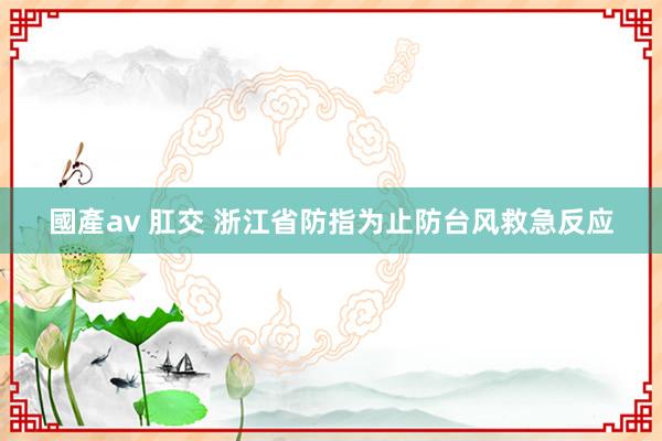 國產av 肛交 浙江省防指为止防台风救急反应