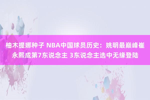 柚木提娜种子 NBA中国球员历史：姚明最巅峰崔永熙成第7东说念主 3东说念主选中无缘登陆