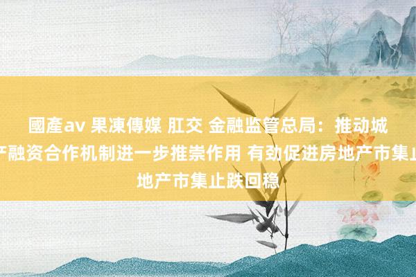 國產av 果凍傳媒 肛交 金融监管总局：推动城市房地产融资合作机制进一步推崇作用 有劲促进房地产市集止跌回稳