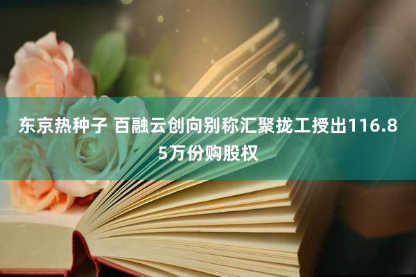 东京热种子 百融云创向别称汇聚拢工授出116.85万份购股权