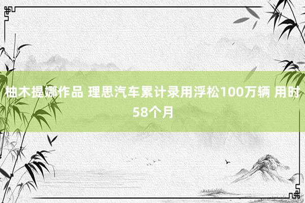 柚木提娜作品 理思汽车累计录用浮松100万辆 用时58个月