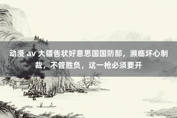 动漫 av 大疆告状好意思国国防部，濒临坏心制裁，不管胜负，这一枪必须要开