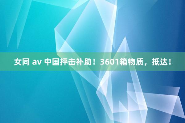 女同 av 中国抨击补助！3601箱物质，抵达！