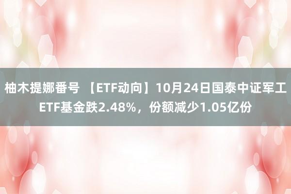 柚木提娜番号 【ETF动向】10月24日国泰中证军工ETF基金跌2.48%，份额减少1.05亿份