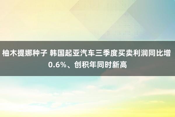 柚木提娜种子 韩国起亚汽车三季度买卖利润同比增 0.6%、创积年同时新高