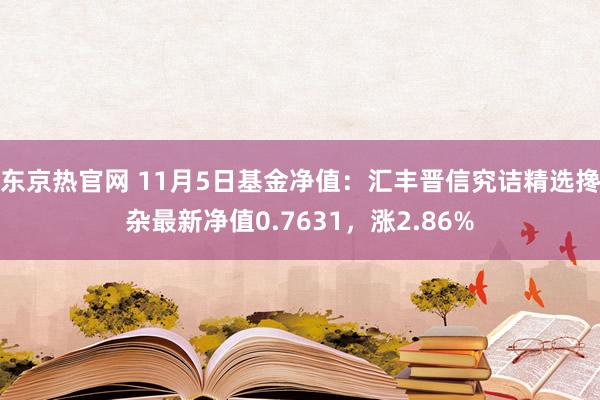 东京热官网 11月5日基金净值：汇丰晋信究诘精选搀杂最新净值0.7631，涨2.86%