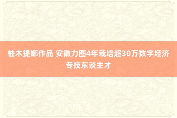 柚木提娜作品 安徽力图4年栽培超30万数字经济专技东谈主才