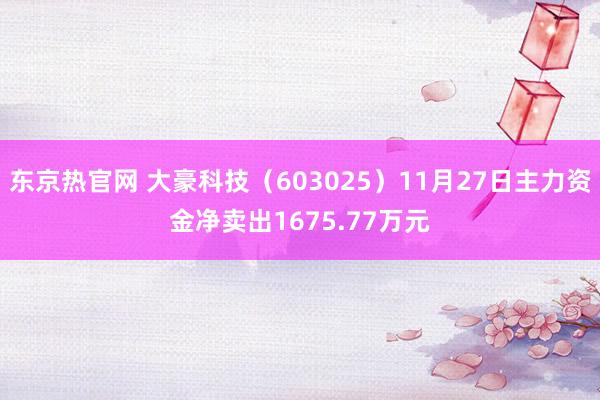 东京热官网 大豪科技（603025）11月27日主力资金净卖出1675.77万元