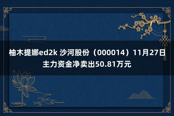 柚木提娜ed2k 沙河股份（000014）11月27日主力资金净卖出50.81万元