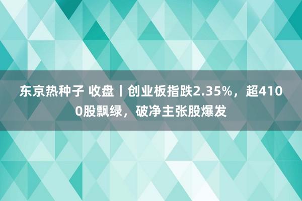 东京热种子 收盘丨创业板指跌2.35%，超4100股飘绿，破净主张股爆发