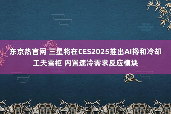 东京热官网 三星将在CES2025推出AI搀和冷却工夫雪柜 内置速冷需求反应模块