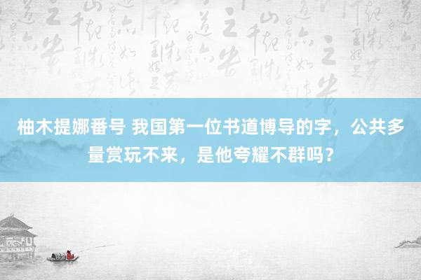 柚木提娜番号 我国第一位书道博导的字，公共多量赏玩不来，是他夸耀不群吗？