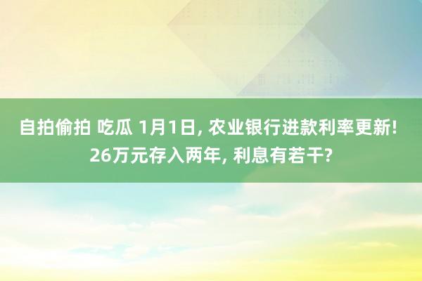 自拍偷拍 吃瓜 1月1日， 农业银行进款利率更新! 26万元存入两年， 利息有若干?