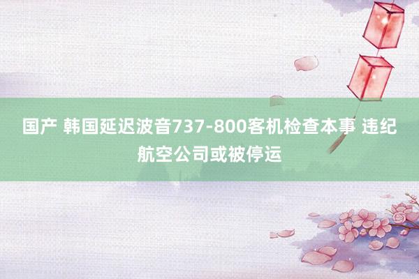 国产 韩国延迟波音737-800客机检查本事 违纪航空公司或被停运