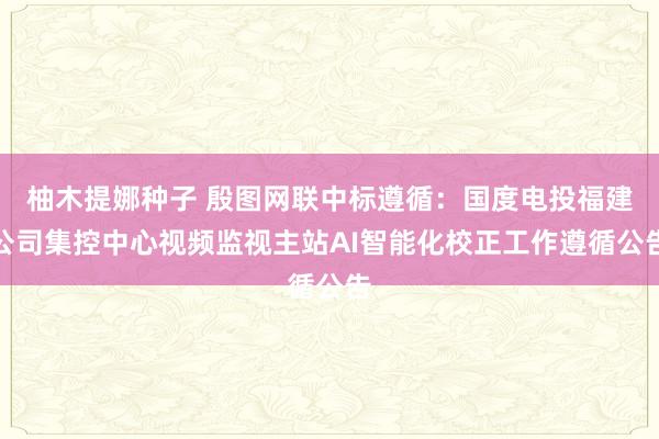 柚木提娜种子 殷图网联中标遵循：国度电投福建公司集控中心视频监视主站AI智能化校正工作遵循公告