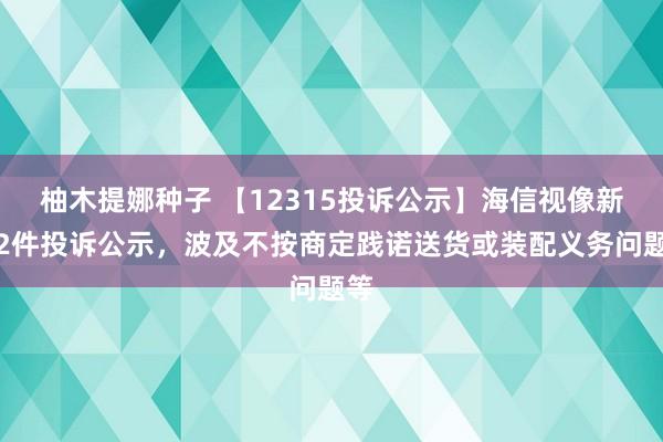 柚木提娜种子 【12315投诉公示】海信视像新增2件投诉公示，波及不按商定践诺送货或装配义务问题等