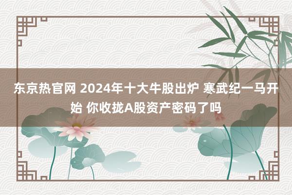 东京热官网 2024年十大牛股出炉 寒武纪一马开始 你收拢A股资产密码了吗