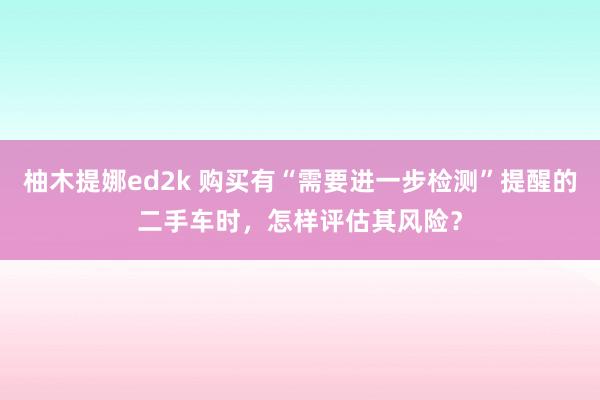 柚木提娜ed2k 购买有“需要进一步检测”提醒的二手车时，怎样评估其风险？