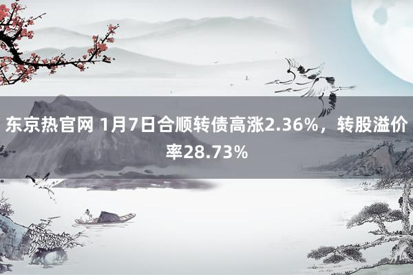 东京热官网 1月7日合顺转债高涨2.36%，转股溢价率28.73%