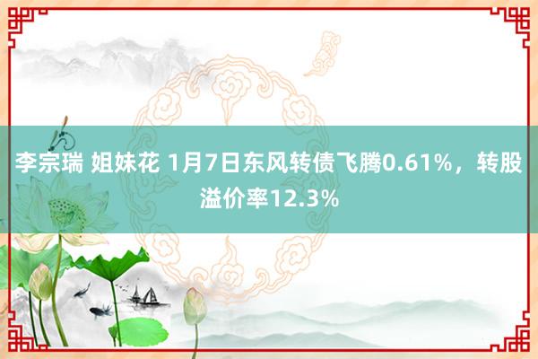 李宗瑞 姐妹花 1月7日东风转债飞腾0.61%，转股溢价率12.3%