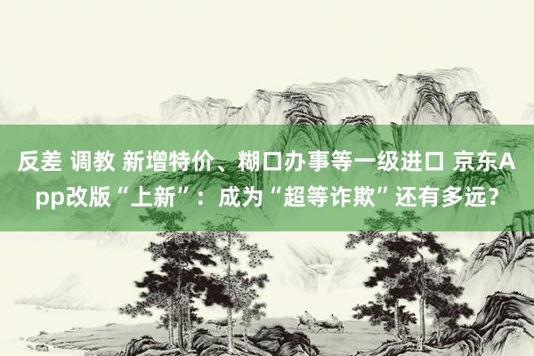 反差 调教 新增特价、糊口办事等一级进口 京东App改版“上新”：成为“超等诈欺”还有多远？