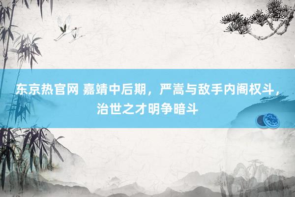 东京热官网 嘉靖中后期，严嵩与敌手内阁权斗，治世之才明争暗斗